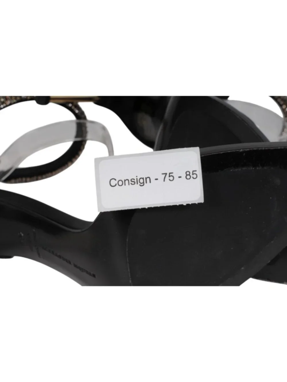 Alexander McQueen Women Pin Heel Bangle Sandals Size US 10.5 EU 40.5 Black Suede